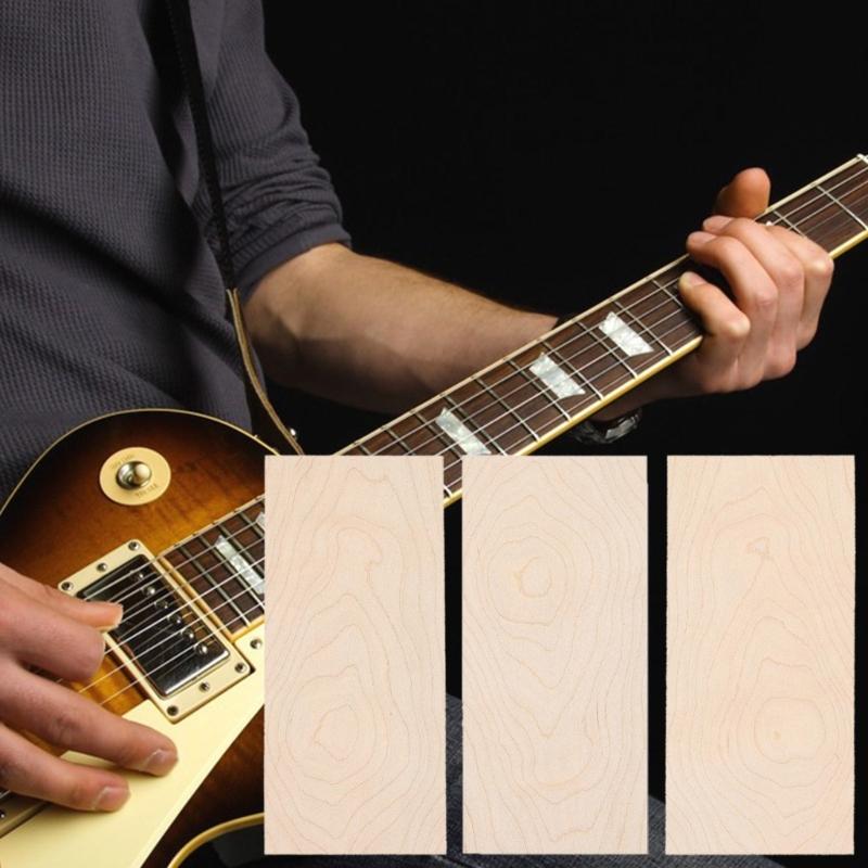 3 Pcs Maple Wood Guitar Head Veneer Shell Sheet Headplate Electric Guitar Neck Shims Plate Headstock Guitar Accessories