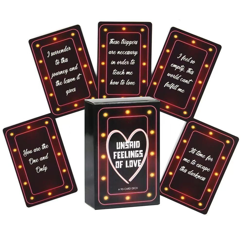 90 Pcs Oracle Cards 10*6cm Unsaid Feelings of Love, Channeled Messages From Soulmate, Twin Flame & Karmic Partnership