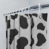 Animal Print Shower Curtain With Black Spots Waterproof Fabric For Bathroom Decor White Black