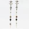 CHANEL COCO Mark Earring long Silver metallic/Fake pearl/Rhinestone 11.0g Women Used