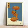 Japanese Special Food Posters Taiyaki Ramen Takoyaki Cartoon Canvas Print Wall Pictures for Living Room Kitchen Room Home Decor