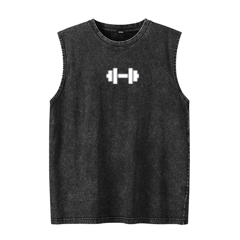Men's Tank Top Motivational Gym Graphic T Shirts Summer Clothes Sleeveless Shirt Vintage Washed Vest Oversized