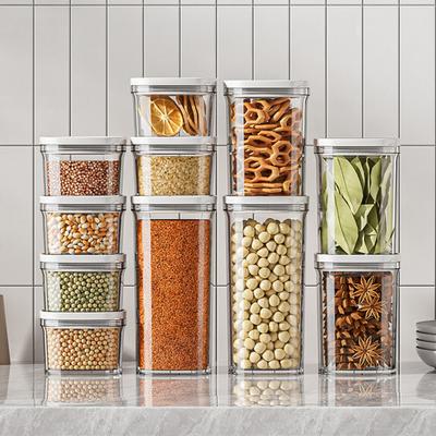 Sealed Jar Kitchen Spice Storage Bins with Divided Compartments Stackable Design Easy