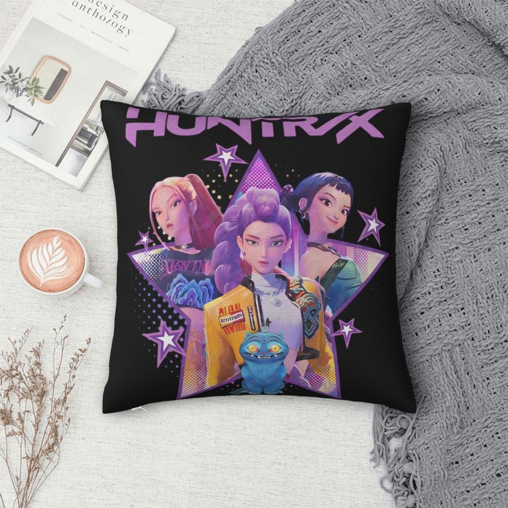 Kpop Demon Hunters Huntrix Pillow Covers Printed Cushion Cover Decorations 2025 Movie Derpy Tiger Throw Pillow Case Cover Home