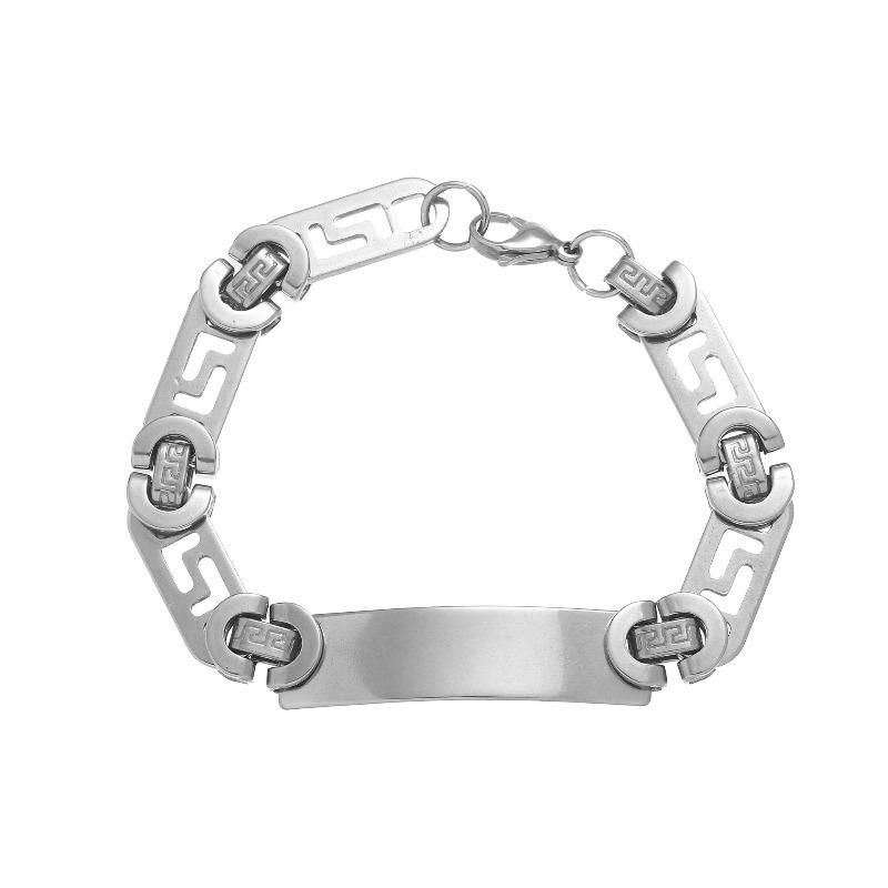 Cuban chain, glossy military brand round chain, trendy men s imperial chain, titanium steel bracelet