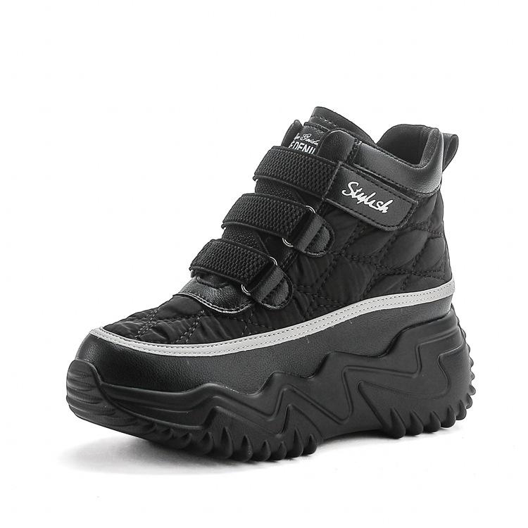 Thick-soled inner height-increasing short boots Children's autumn and winter new casual high-top shoes are thin and lightweight Velcro women's shoes