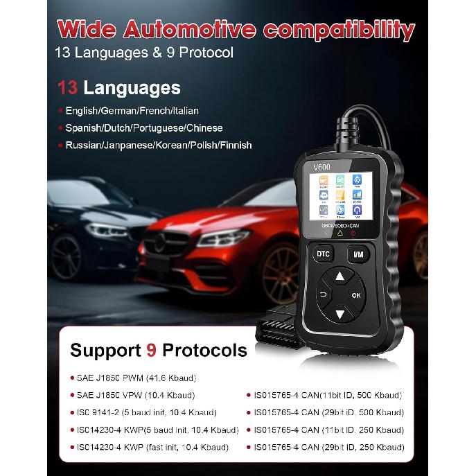 OBD2 Scanner Car Code Reader Support Voltage Test Plug And Play Fixd Car CAN Diagnostic Scan Tool Read And Clear Engine Error Codes For All OBDII
