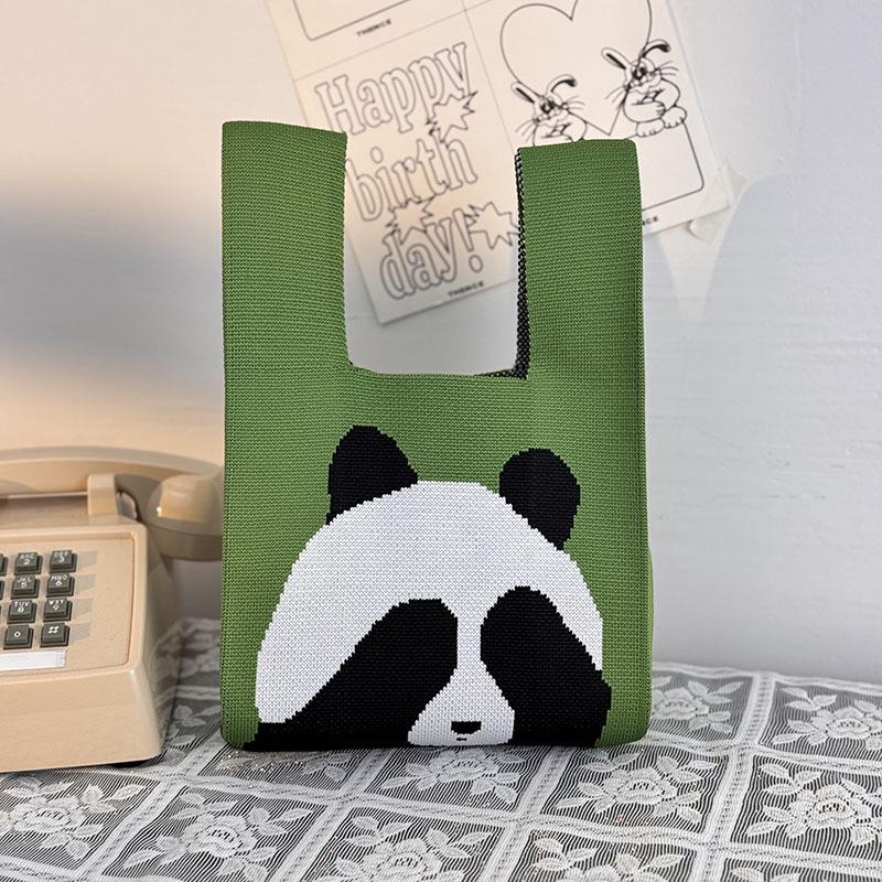 Kuanzhai Alley Souvenir: Chengdu Panda Grandpa Knitted Women's Tote Bag
