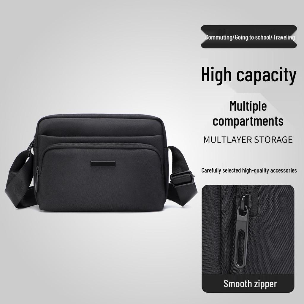 Men's Lightweight Crossbody Bag: Casual, Simple, Large Capacity, Multi-Compartment, Trendy Shoulder Bag.