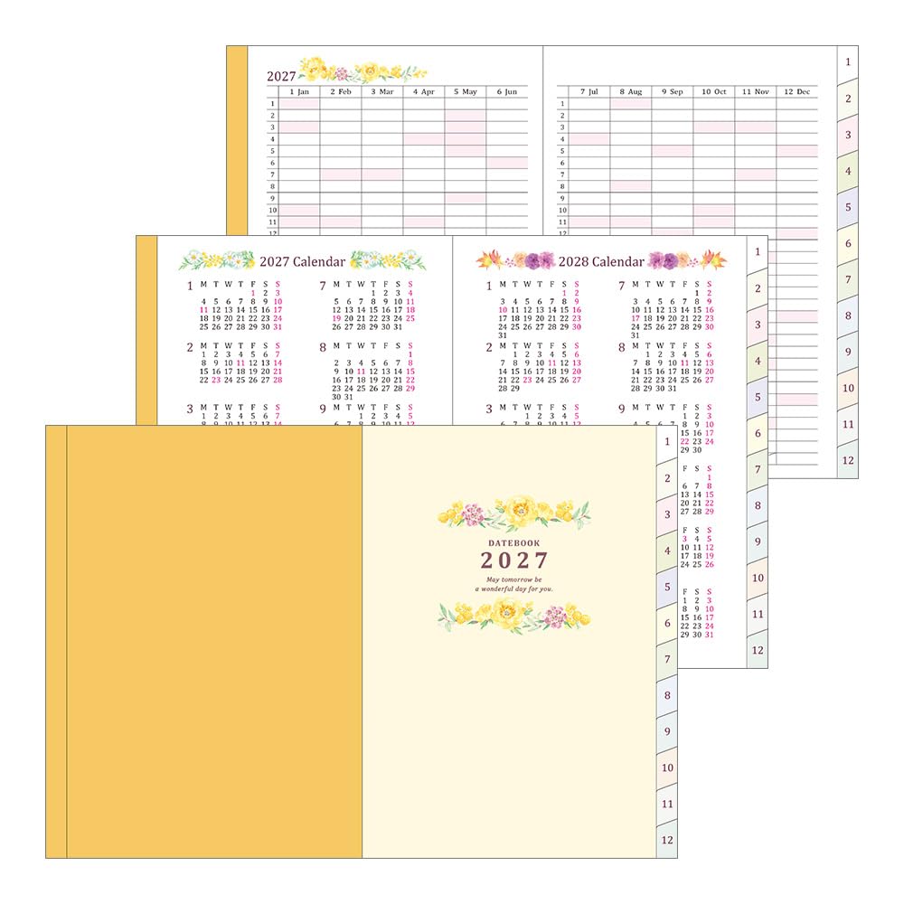 Midori Pocket Diary 2027 A6 Weekly Country Time Floral Pattern 22444006 (Starts January 2027)