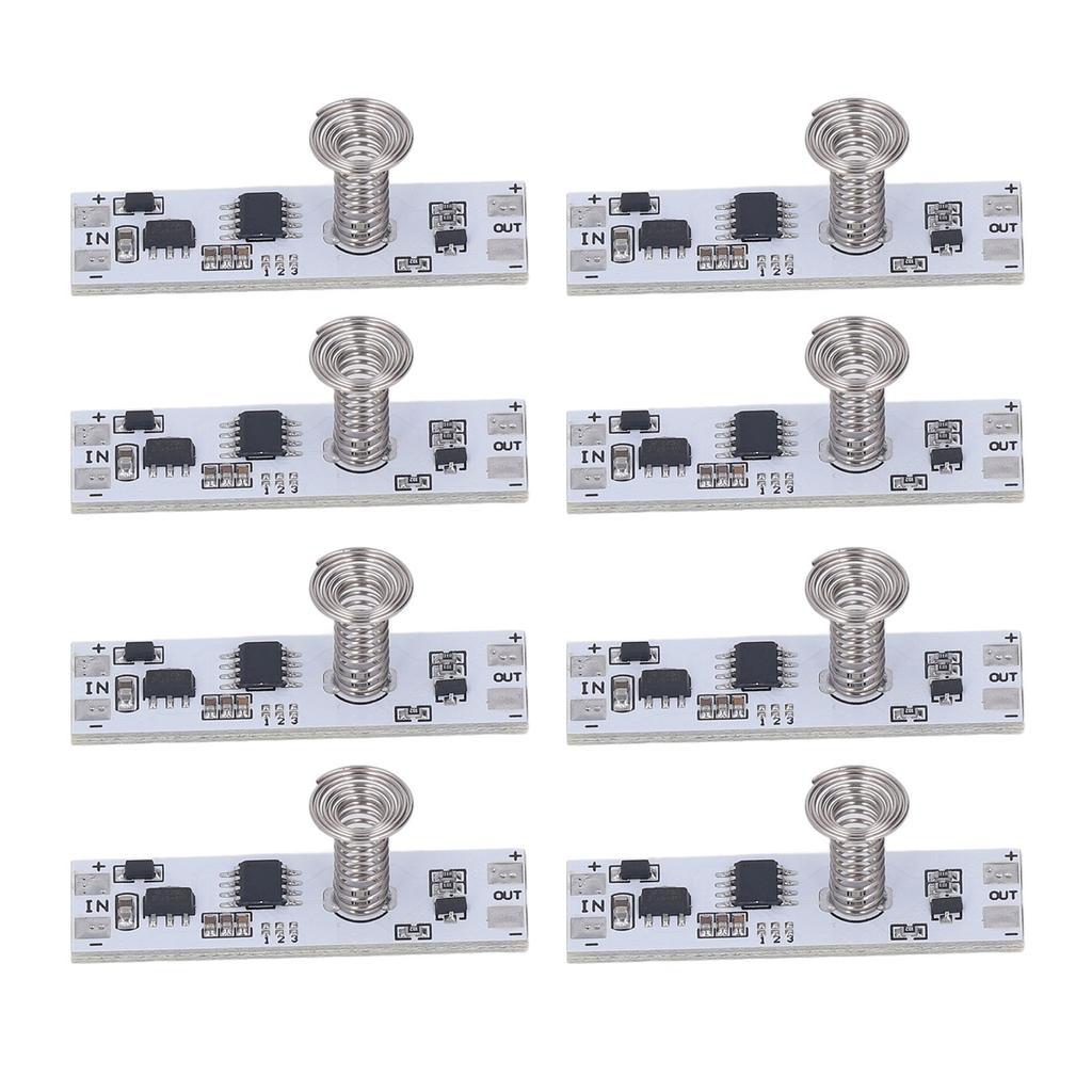 8Pcs Capacitive Touch Dimmer Switch Module Stepless Dimming Module Panel for LED Light Cabinet