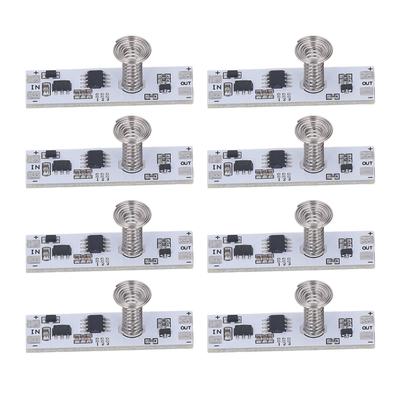 8 Stück Kapazitives Touch-Dimmer-Schaltermodul Stufenloses Dimmmodul Panel für LED-Lichtschrank