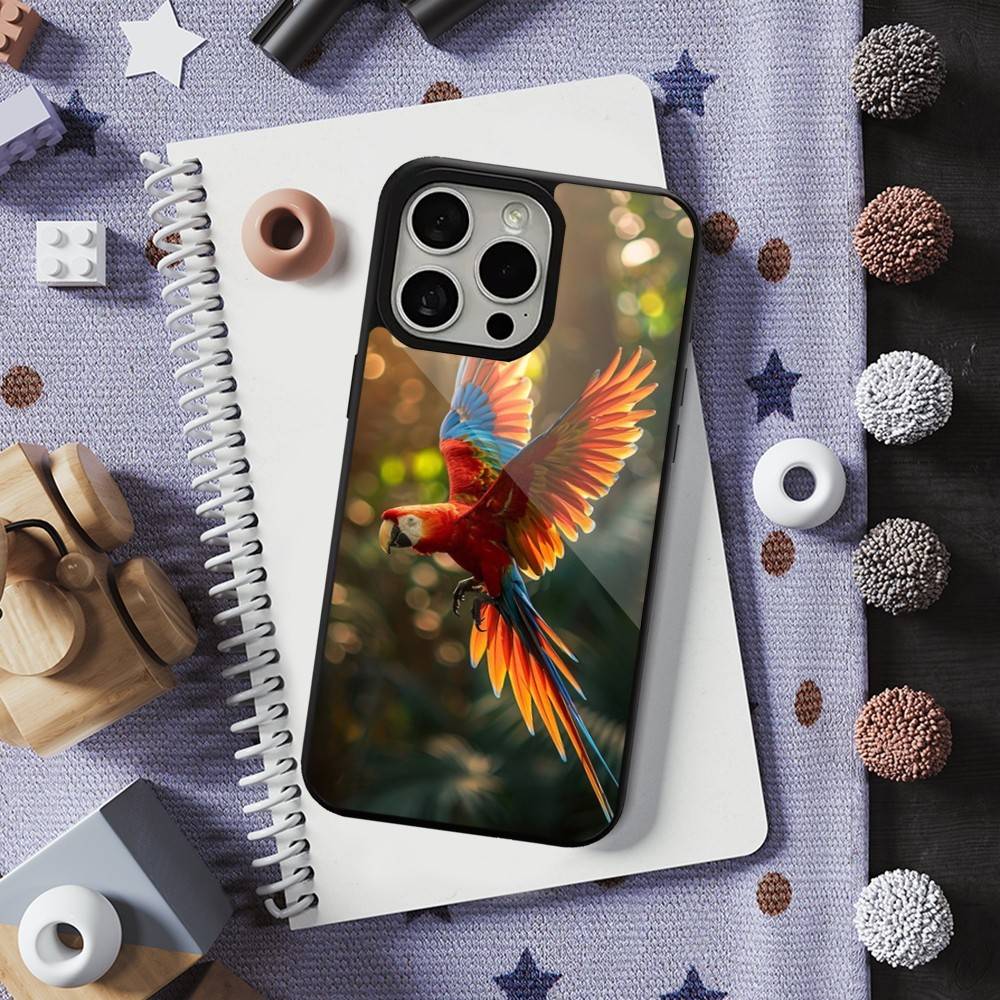 Cute Art Animal Parrot For iPhone 17,14,Plus,12,Pro,Mini,13,Max,11,15,16,For Magsafe,Magnetic Wireless Charging Case