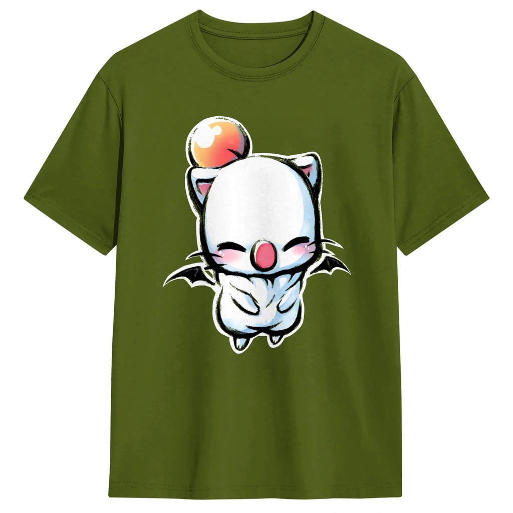 FF VII Kupo Moogle TShirt Summer 100 Cotton T Shirts For Unisexs Hipster Design Tee Shirt Short Sleeve Vintage Top Tees