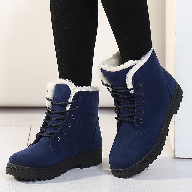 Winter Boots Ankle Botas Mujer Warm Plush Insole Shoes Woman Comfortable Casual Short Boots for Women