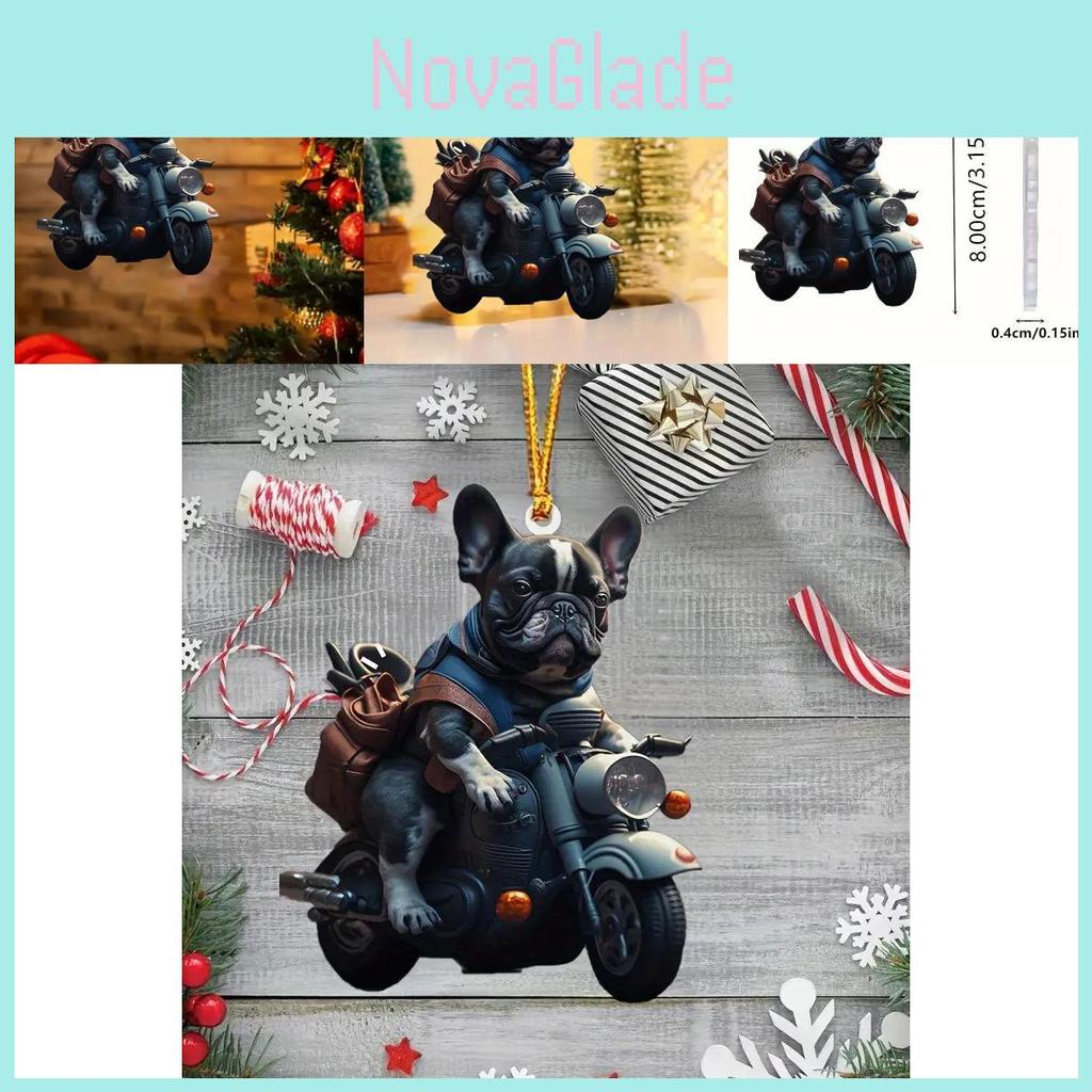 Unique Acrylic Christmas Gift Car Ornament Featuring Adorable Cartoon Design For Interior Decoration