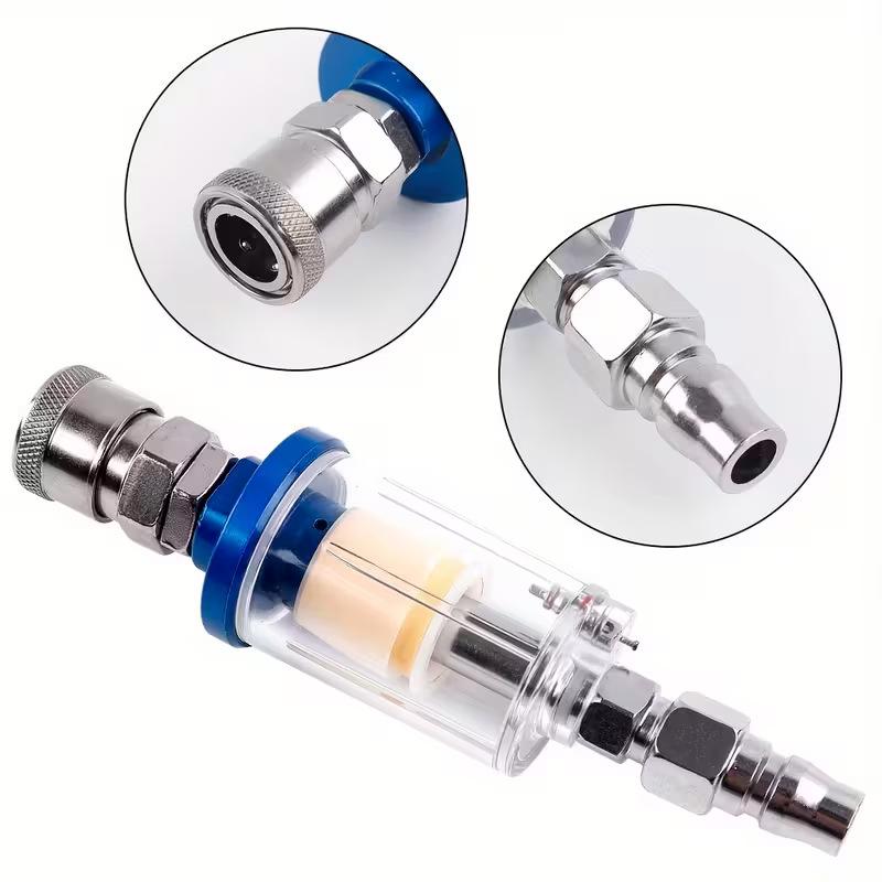 Air Oil Water Separator Filter Kit 1/4'' Thread With Moisture Trap Spray Gun Pressure Parts Air Compressor Tool Jpn Interface