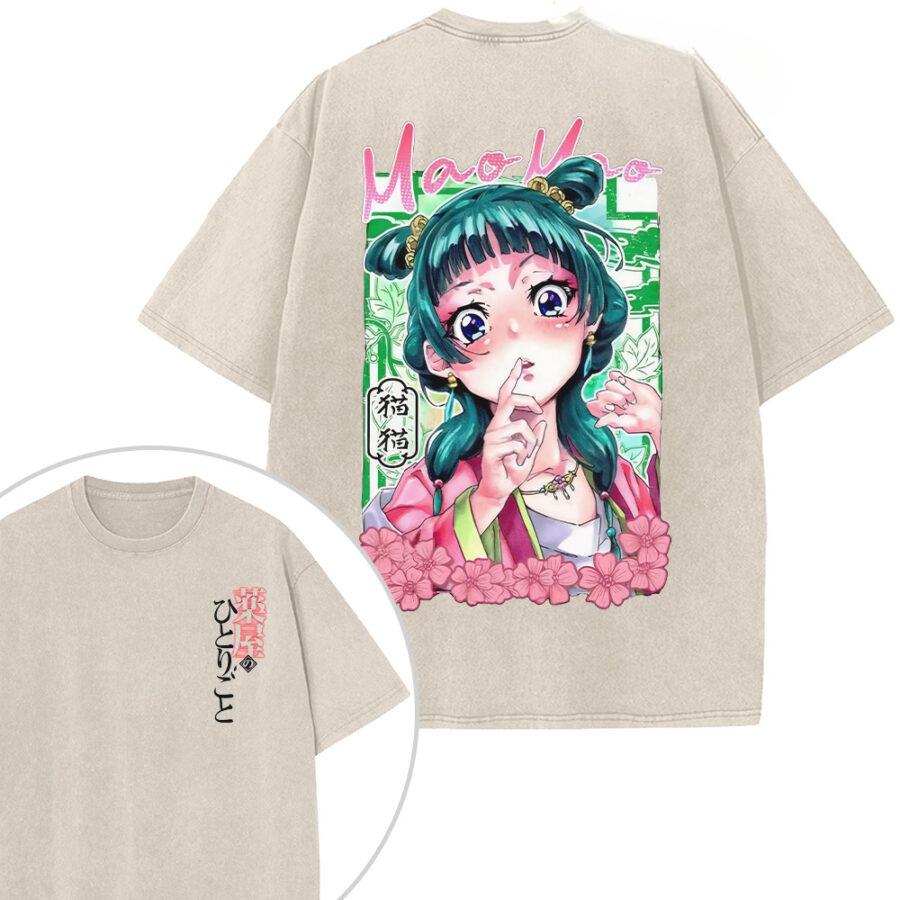 

Anime The Apothecary Diaries Maomao Graphic T Shirt Men Women Clothing Oversized Tshirt Washed Cotton Tee Harajuku Male T-shirt S бежевый