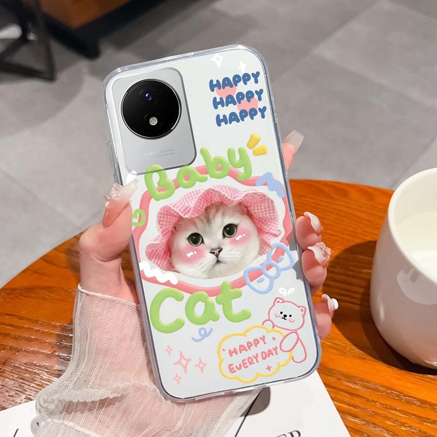 For Vivo Y02 Y02A Y02S Y10 Y11 Y12 Y12a Y15 Y15a Y16 Y17 Y19 Clear TPU Cases Ocean Whale Pattern Anti Drop Back Covers For Vivo Silicone Phone Housing