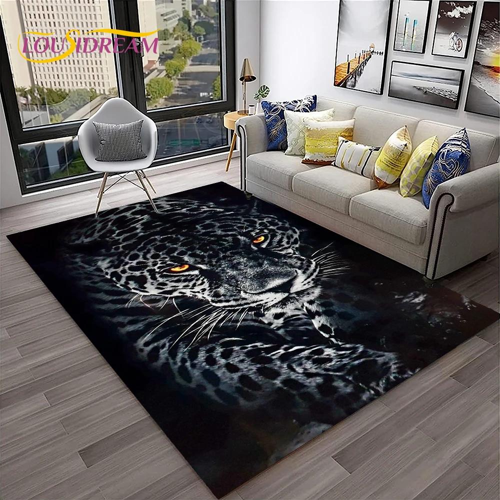 Leopard Cheetah Animals Cartoon Carpet Rug for Home Living Room Bedroom Sofa Doormat Decor,Kid Play Area Rug Non-slip Floor Mat