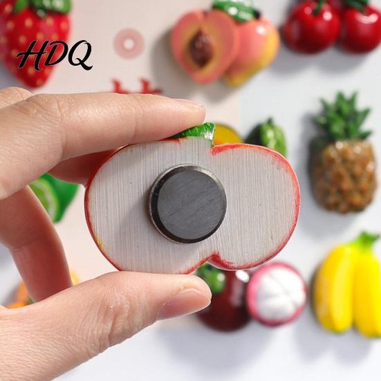 Metal Surfaces Decorative Magnets 3D Simulated Fruit Refrigerator Magnet Resin Shape Fridge Office Cabinet Memo Holders Theme Decoration for Kitchen