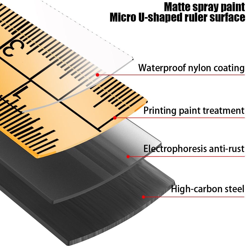 WISEUP 3/5/7.5M High-precision Tape Measure Automatic Locking Steel Tape Measure Rubber Telescopic Professional Measuring Tool