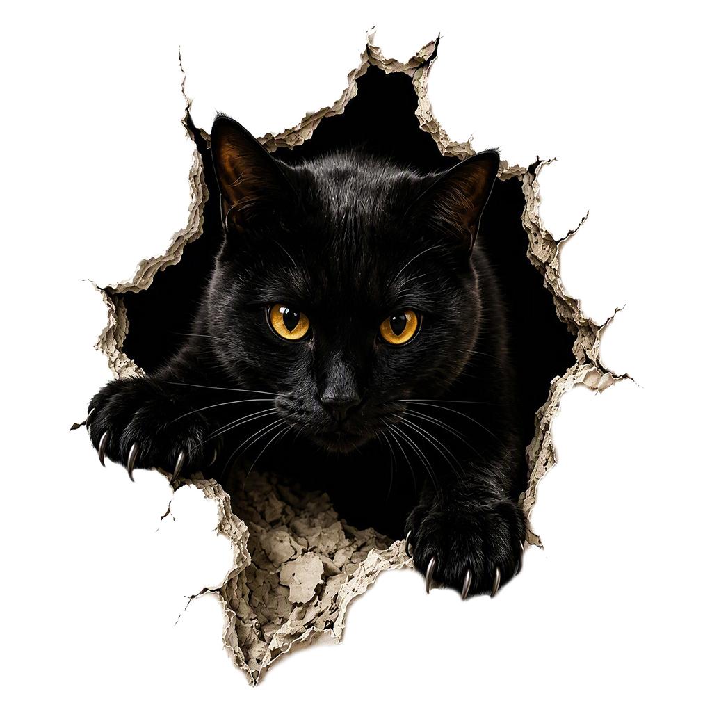 Halloween Break-In 3D Wall Decals Cracked Effect Removable PVC Stickers Haunted Scene Holiday Party Decor