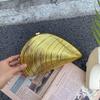Stylish Acrylic Shell Clutch Bag With Gold Embellishment Chain Strap Vintage Mini Box Purse Evening Party Daily Wear