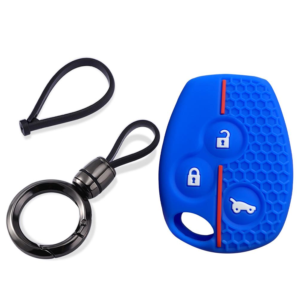 For Renault Logan Duster Clio Lll Traffic For Nissan Terrano Almera 2-Button Silicone Car Key Case Cap Cover Keychain Fob Shell