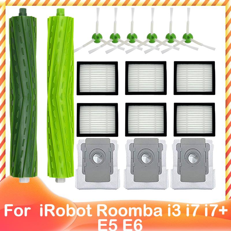 For iRobot Roomba I3 I7 I7+ E5 E6 E7 Robot Vacuum Main Side Brush Roller Hepa Filter Dust Bag Rag Part For Cleaner Replacement