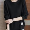 Plus-size Sweater Women's Loose Round-neck Pullover Casual Long-sleeved Solid-color Knitted Sweater Autumn and Winter Top