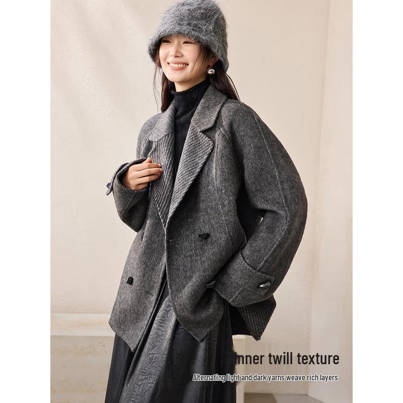 Mohan Yimei Women's Elegant Urban Winter Wool Blend Short Coat