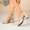 New Women's High-Heeled Sandals Fashion Fish Mouth Open-toed High-heeled Sandals Summer Thick-heel Roman Sandals Sandalias Mujer
