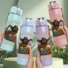 1PC Wild Flower Wild Horses Art 750ml Color Plastic Sports Water Bottle Leakproof Flip Straw Lid Suitable for Sports Office Home Use