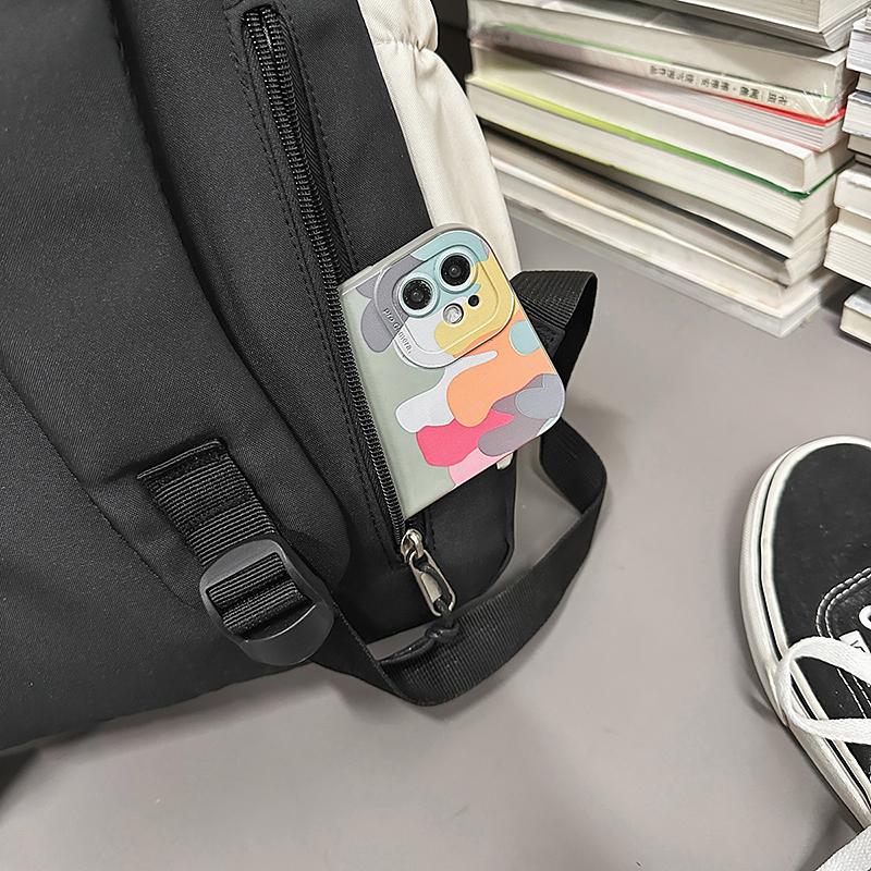 Student Schoolbag Men's Large Capacity Backpack Contrast Color Lightweight Women's Backpack