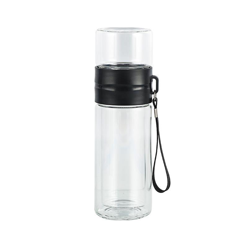 

Стеклянная чашка для разделения чая с двухслойной теплоизоляцией внутри и снаружи, чашка с веревочной ручкой и фильтром, модная деловая чайная чашка 401-500ml