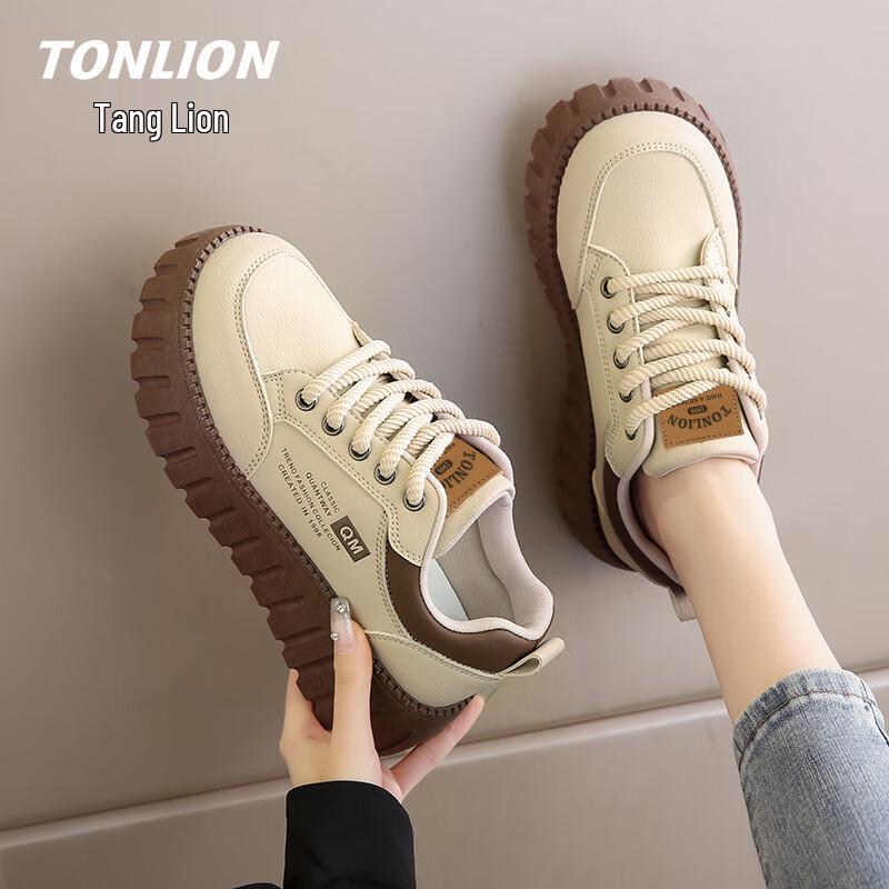 TonLion Women s Platform Casual Skate Shoes 36
