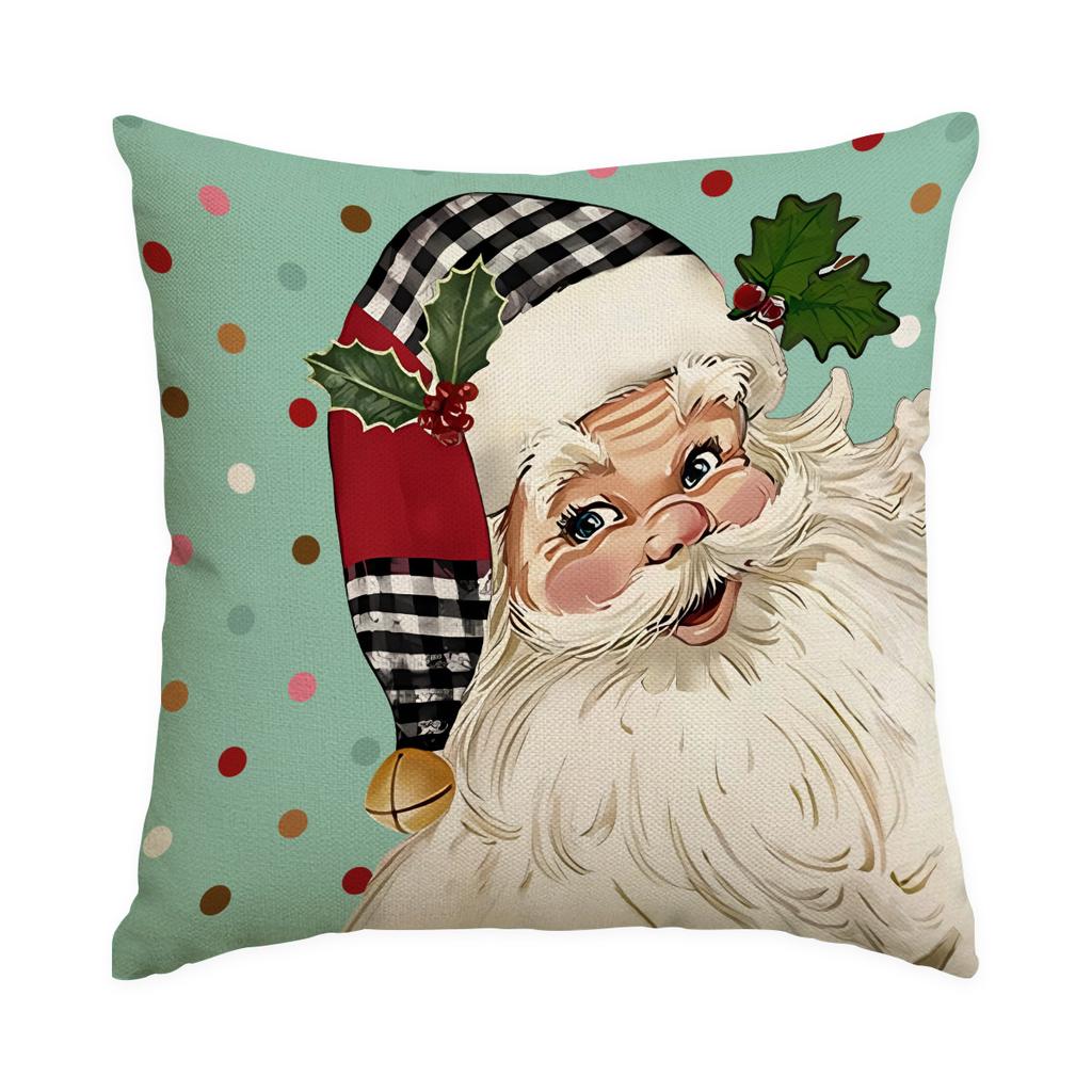 1/4Pcs Christmas Decorative Pillowcases, Snowflake Santa Claus Snowman Pattern Pillow Covers, Christmas Ball Cushion Covers