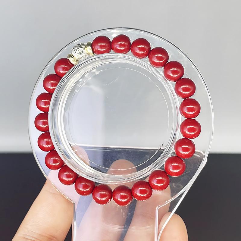 

Cinnabar Lotus Birth Year Bangle Bracelet with Alloy Charm