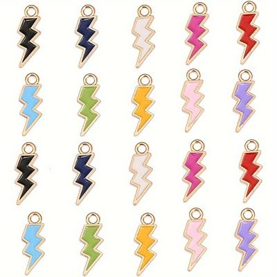 10/20/30 adet Basit Olgun Rüzgar Parlak Renk Serisi Rastgele Renk Şimşek Şeklinde Kendin Yap Bileklik Kolye Küpe Anahtarlık Ayak Zinciri Kolye Ucu