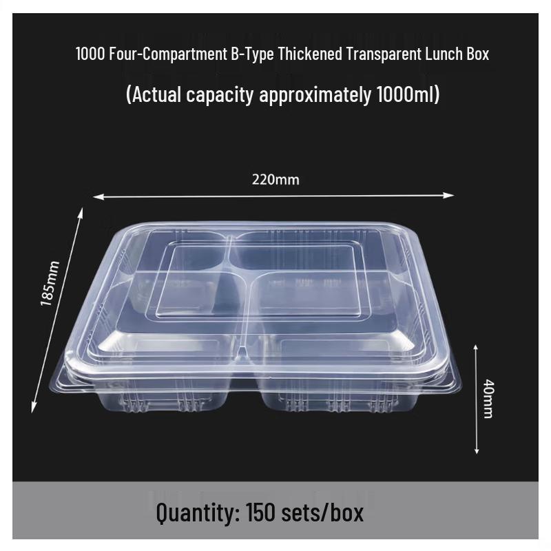 BOUSSAC Disposable Meal Prep Containers with Lids, 150 Count
