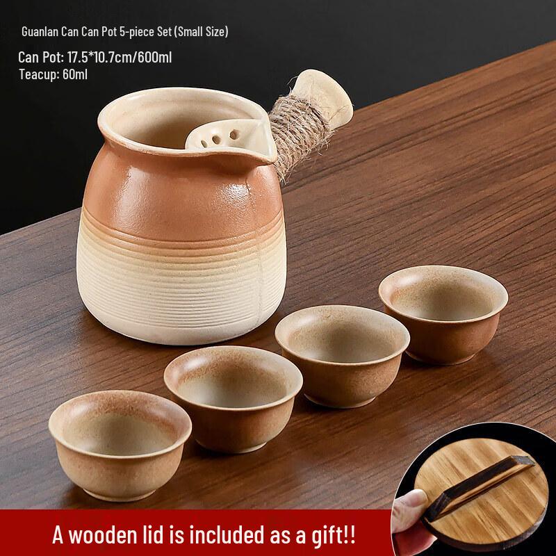 ZISIZ Handmade Ceramic Side-Handle Teapot Set
