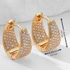 Trendy Round Water Drop Zirconia Earrings For Women Girls Fashion U-shaped Gold Color Metal Crystal Ear Accessorie Zircon Gifts