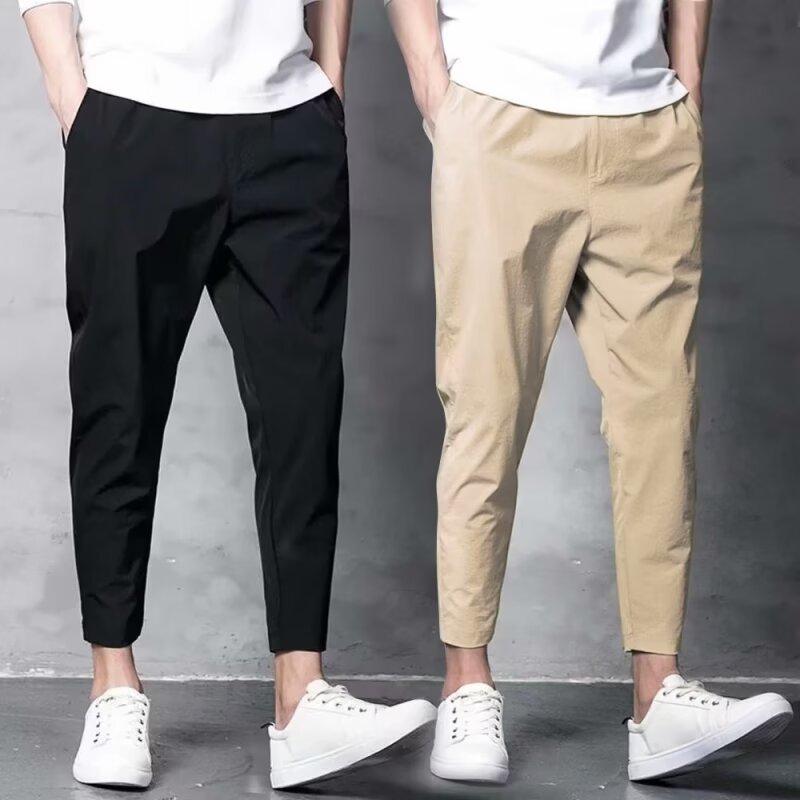Pantaloni Harem Sportivi Casual da Uomo Stile Coreano 9 Punti 2024 - Tendenza Estiva, Sottili, Ampi, Taglie Forti