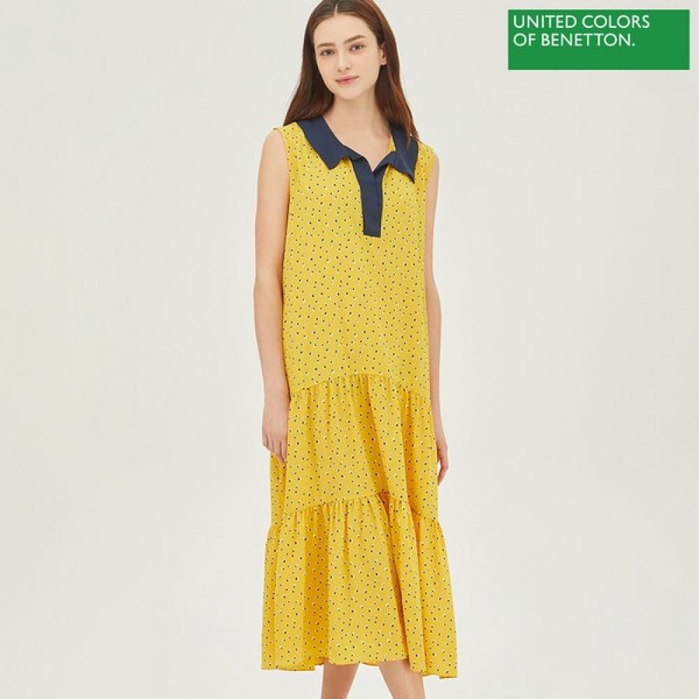 

Платье Benetton Benetton Collar Color Printed Dress Baop72331 Ye yellow/42