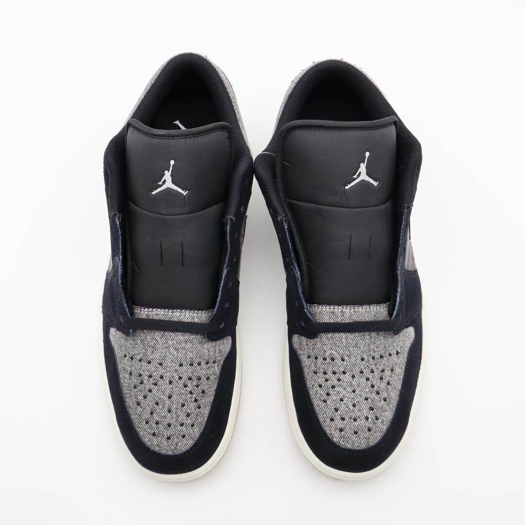 HJ4360-001 Nike Air Jordan 1 Low Dark Black Denim Light Smoke Grey Sail (Men's)
