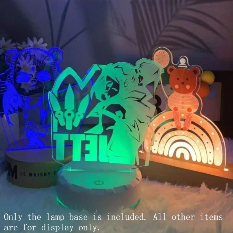 1pc LED Lamp Base with 7 Adjustable Colors Touch Remote Control Multi Style Night Light Base for Bedroom Home Decor