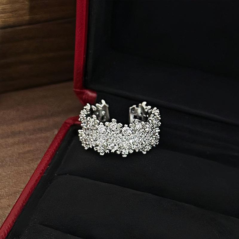 

Heavy Industry Wide Edition Gypsy Zir*****Pen Ring Women S Light Luxury High Sense Exquisite And Unique Fashion Index Finger Ring Adjustable opening