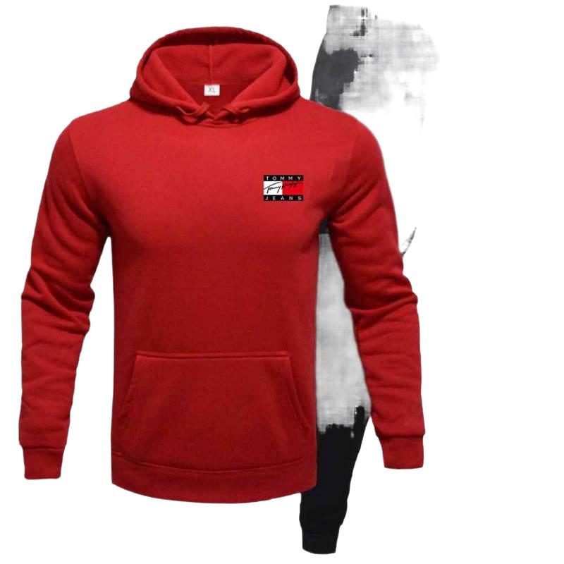 Men's Fleece Hooded Pullover & Sweatshirt Set - Autumn/Winter Casual Sportswear