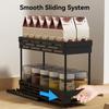 Large Capacity Seasoning Spcie Jar Racks Pull-out 2 Layers Plastic Storage Rack Multi-purpose Kitchen Organizer Cabinet Shelf
